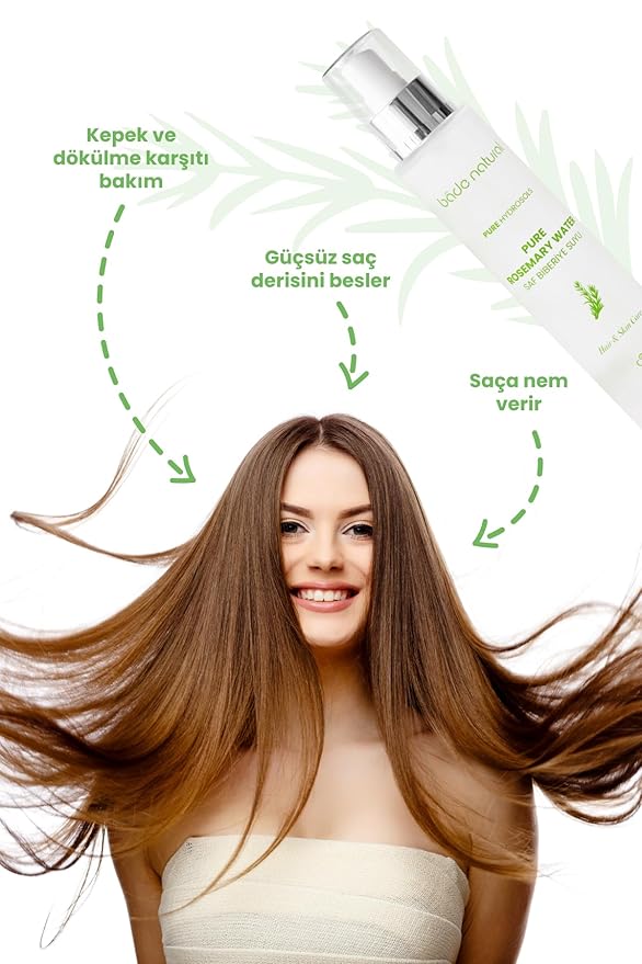 Bade Natural 100% Pure Rosemary Water Hair Growth Tonic – Natural Hair Loss Treatment & Scalp Tonic – Strengthens, Nourishes & Supports Healthy Hair – Vegan & Alcohol-Free – 3.4 oz