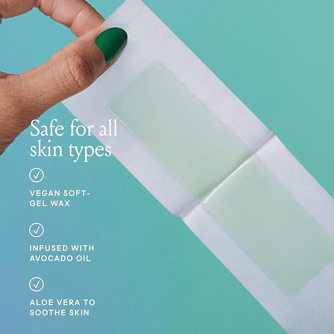 Billie Wax Kit - Face & Bikini - 32 wax strips - 6 post-wax serum wipes