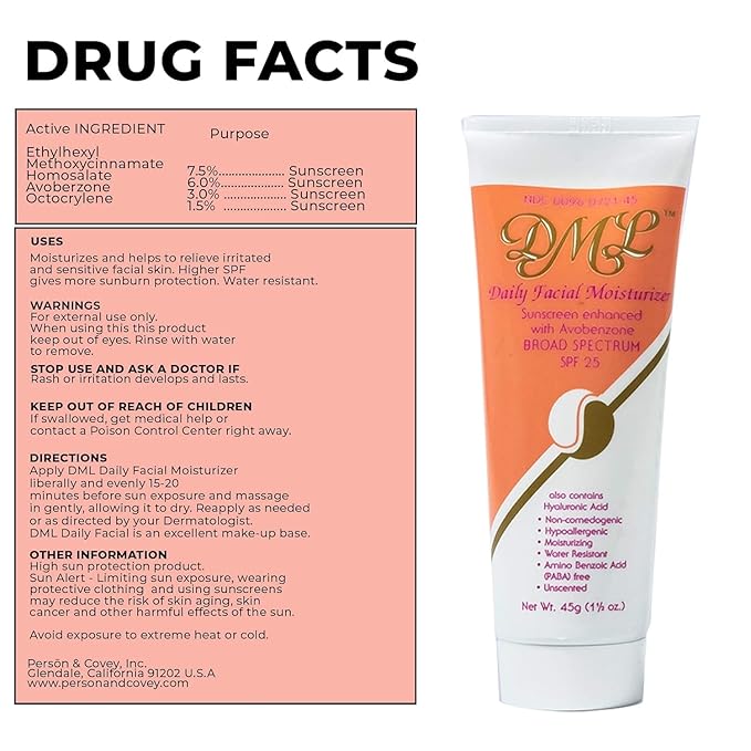 DML Facial Moisturizer SPF 25, 1.5 Oz (3 Pack) (SG_B0064JD6VQ_US)