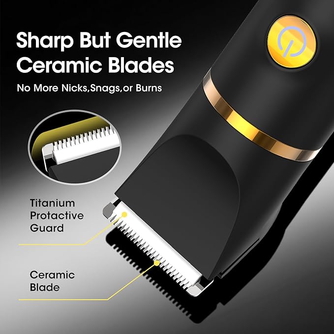 Manscape Body Hair Trimmer for Men: Pubic Hair Trimmer, 3 in 1 Versatile Electric Shaver for Groin,Face,Beard,Nose,Waterproof Body Groomer with Ceramic Blades, Mens Gifts