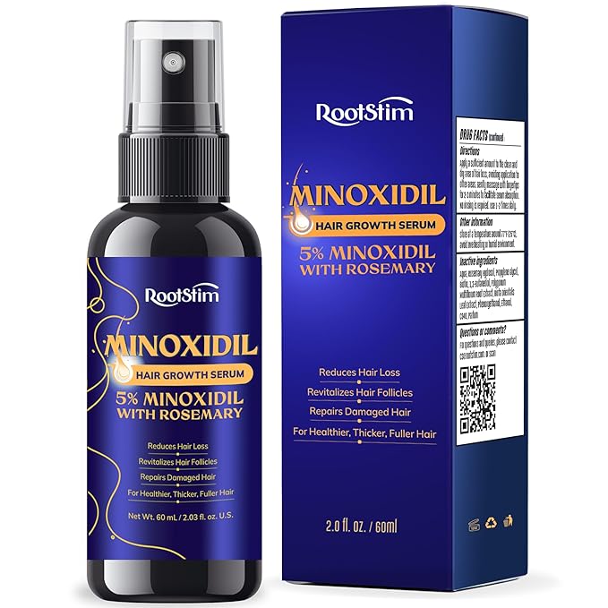 5% Minoxidil Hair Growth for Men and Women: Extra Strength Minoxidil Kit Hair Loss Treatment Serum with Rosemary for Faster Stronger Thicker Hair Growth 2 Fl Oz