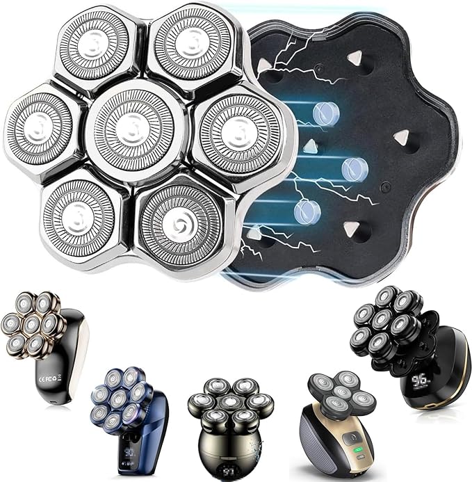 Universal 7 Magnetic Replacement Blades Compatible with Freebird SHPAVVER Wyklaus Freedom Bird Head Shaver Replacement Heads