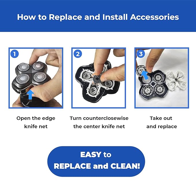 4 Pack Shaver Replacement Blades Compatible with Pitbull Shaver Gold PRO & Silver - Pitbull Shaver Replacement Blade, Enhanced Pitbull Shaver Replacement Heads for Superior Shaving