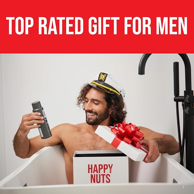 HAPPY NUTS Big Wood Body and Nut Wash - Moisturizing Men's Shower Gel, Natural Bodywash with Deep Cleanse for Sensitive Skin - Men's Soap (2 Pack, Big Wood)