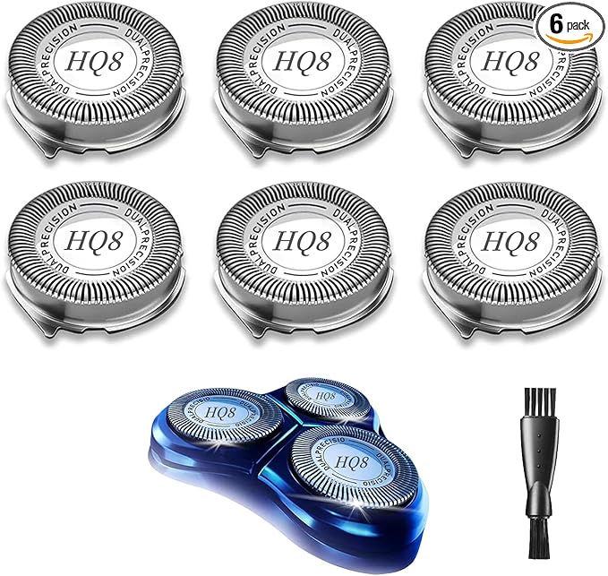 HQ8 Replacement Heads for Philips Norelco Aquatec Shavers PT720 PT730 AT810 AT815 AT830 AT880,HQ8 Blades,6pcs.