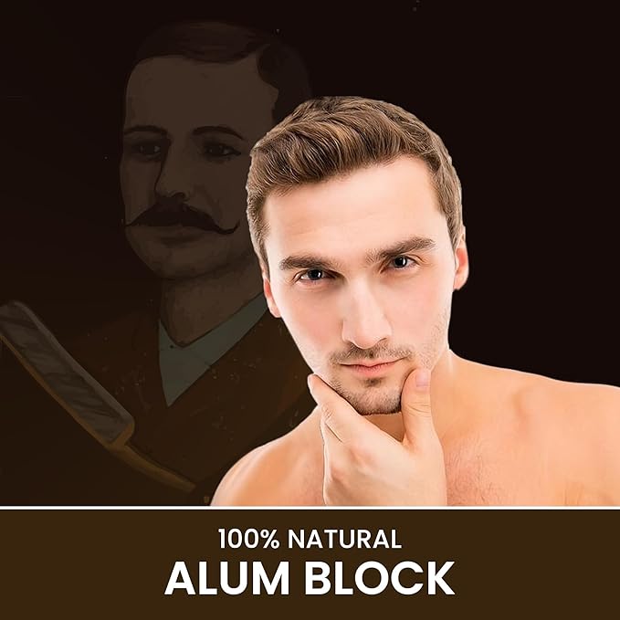 Barber’s Choice Alum Block – Premium Natural Potassium Alum for Razor Burn Relief & Post-Shave Care