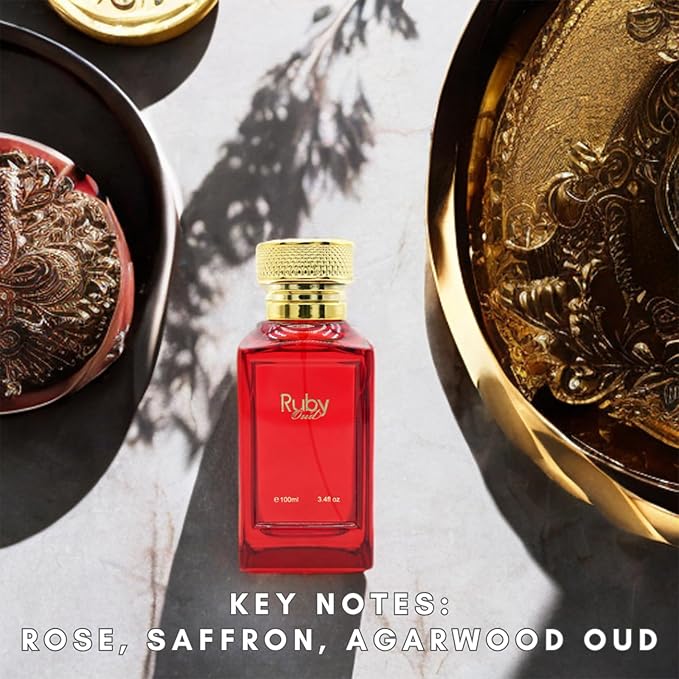 Ruby Oud - Long Lasting Perfume for Women - Oud Cologne for Men - Rose, Woody Fragrances - Women's Perfume - Mens Cologne - 3.4 oz