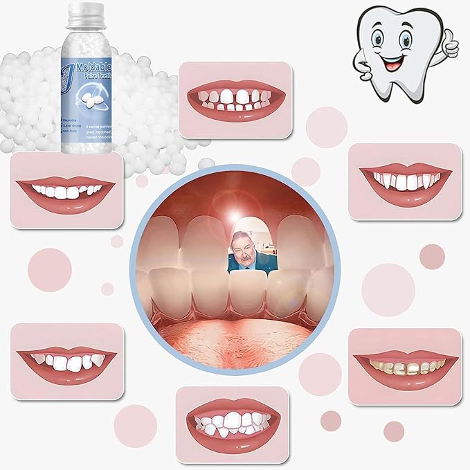 Provisional Teeth Decoration Fake Tooth High Hardness, Durable, and Reusable. (2 Bottles, Fl Oz, 1)