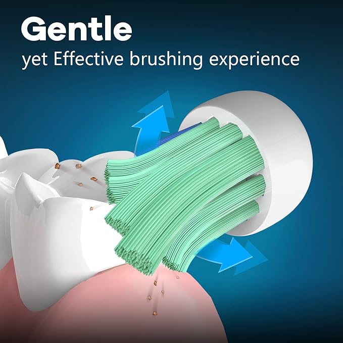 Toptheway Plaque Control Toothbrush Replacement Heads Compatible with Philips Sonicare Replacement Heads, 4100 5100 5300 and Most Click-on Electric Toothbrushes, 10 Pack