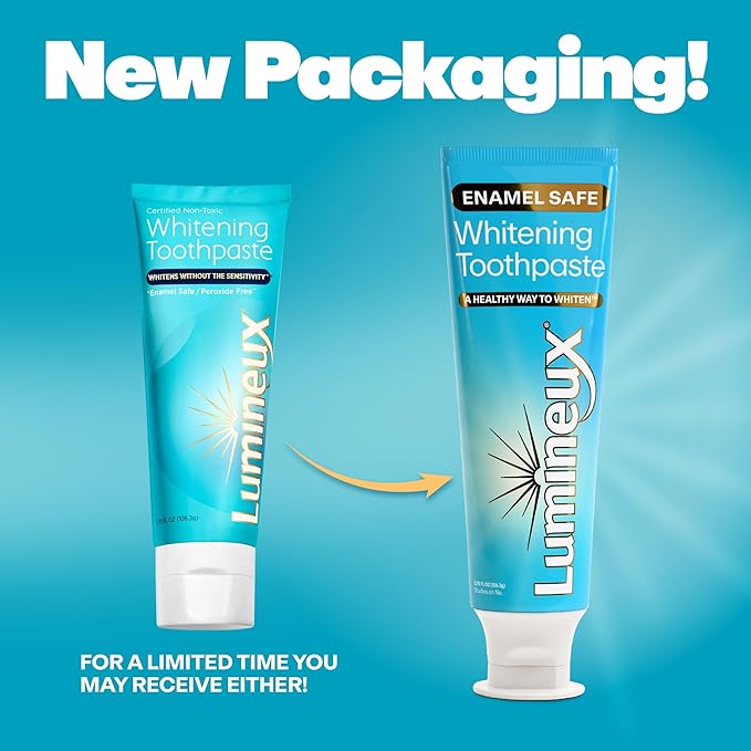 Lumineux Teeth Whitening Toothpaste - Peroxide Free, Enamel Safe for Sensitive Whiter Teeth - Fluoride Free, No Alcohol, Artificial Colors, SLS Free Dentist Formulated - 3.75 Oz