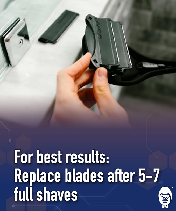 Bakblade 2.0 Refill Cartridges Bundle, Back Hair & Body Shaver Replacement Cartridges, Extra-Wide Wet Dry & Disposable Razor Blades (6 Blades)