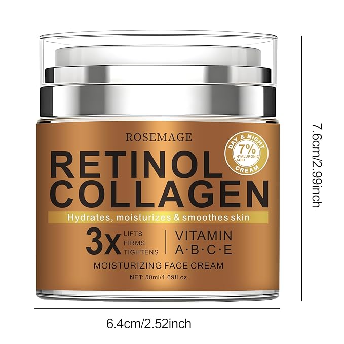 Men's Face Cream Moisturizer - Anti-Aging Cream For Men, Collagen, Retinol & Hyaluronic Acid - Day & Night - Facial Skin Care- Anti Wrinkle