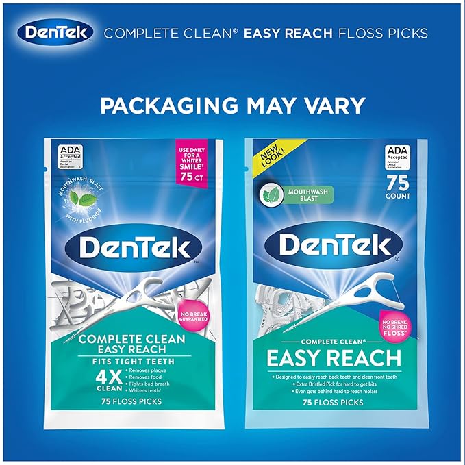 DenTek Comfort Clean Sensitive Gums Floss Picks, 75 Count (pack of 6)