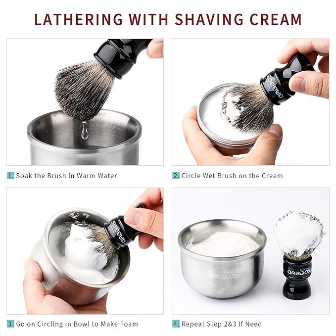 Anbbas 150g Shaving Cream Body Cream for Men Women Wet Shave Latheing,Sensitive Skin,Sandalwood Shea Nut Essential Oil