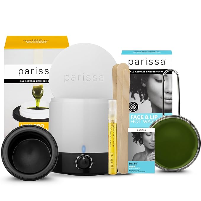 Parissa Hot Wax Kit for Face – Sensitive Skin Waxing Kit for Upper Lip & Facial Hair Removal