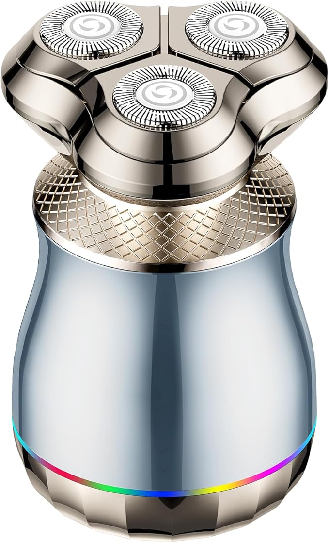 Electric Razor for Men, 3D Floating Blade Shaver with 9000 RPM High Speed, IPX7 Waterproof, 60-Day Battery Life, Compact Portable Wet/Dry Electric Shaver