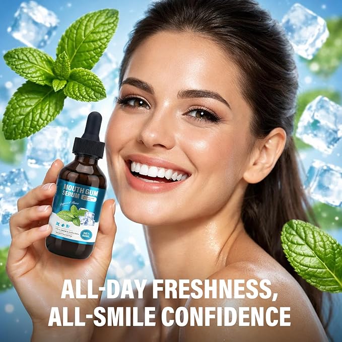 Gum Restore Drops, Advanced Oral Hygiene Liquid for Teeth & Gum Support, Natural Mint Breath Freshener, Alcohol-Free Mouth Drops for Daily Oral Care, Soothing Formula, 2 Fl Oz
