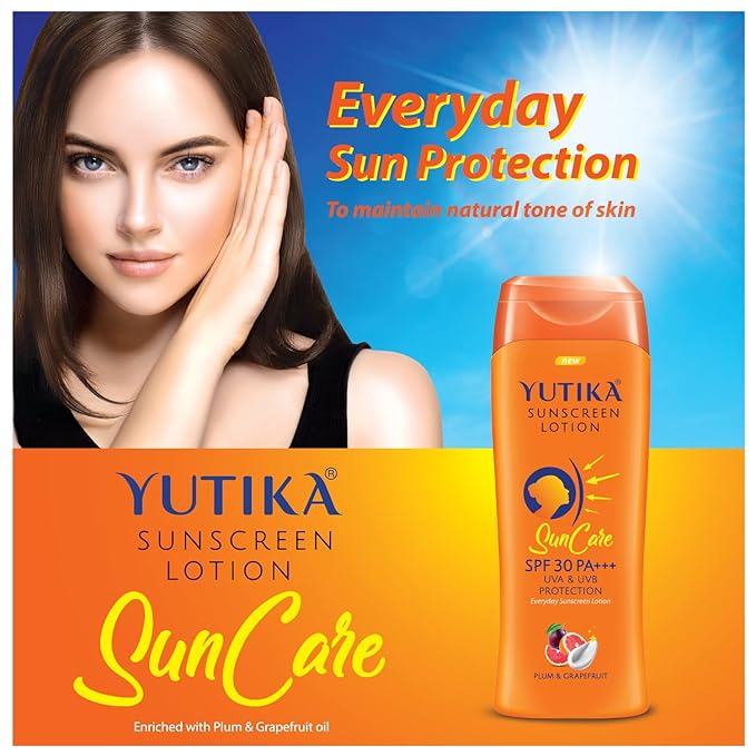 Yutika Sunscreen Lotion SPF 30 PA+++ For Women And Men With Plum & Grapefruit | UVA & UVB Protection | Everyday Sunscreen Lotion For Face And Body (100/3.53 Fl Oz)