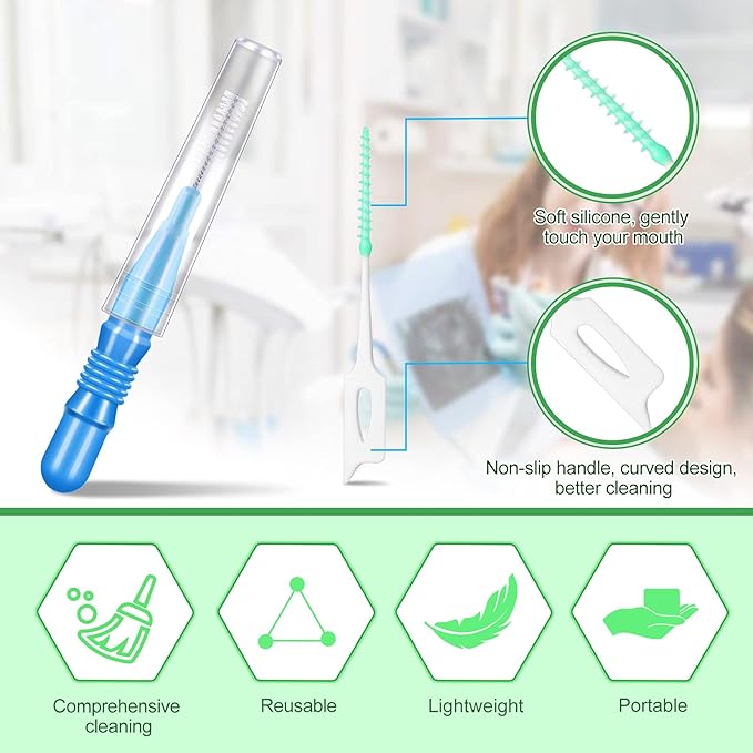 Patelai 350 Pieces Interdental Brush Tooth Floss Tooth Cleaning Tool Toothpick Dental Flossing Head Oral Flosser Refill Dental Flosser Toothpick Cleaners