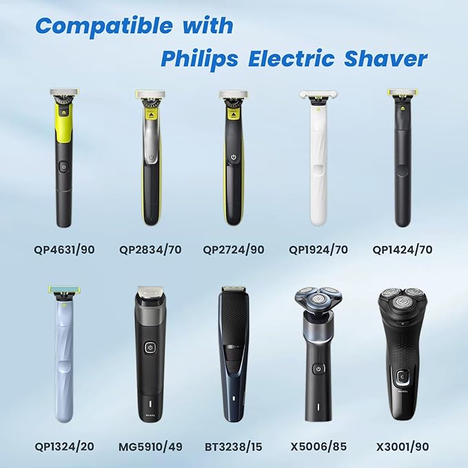 5V Charger for Philips Norelco Shaver S3243/91 X3001/90 S7887/82 X3052/91 S5880/81 S1016/90, with 3.3 ft Power Cord