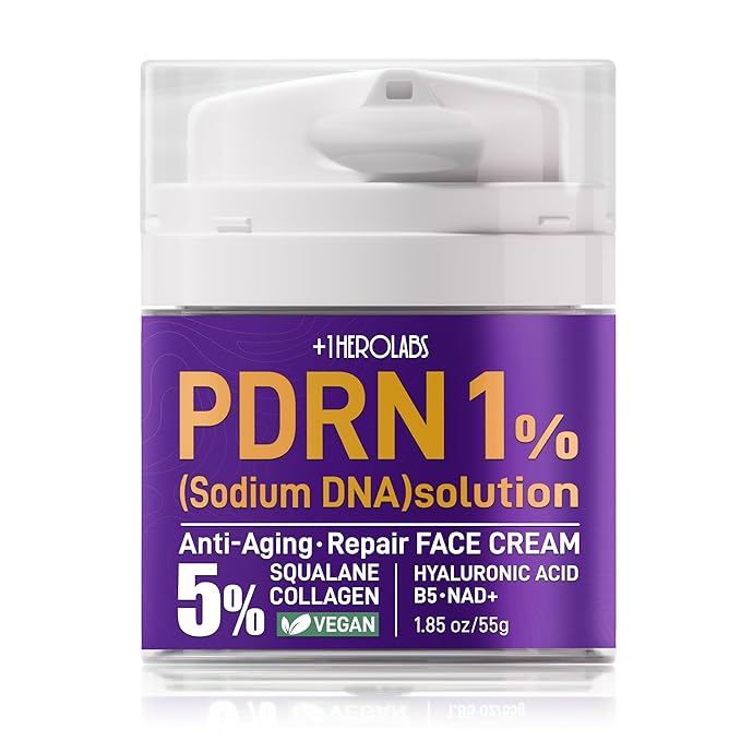 PDRN Anti-Aging Face Moisturizer Cream with 5% Squalane,100% Pure PDRN Salmon DNA,Hyaluronic Acid & B5, Firming, Hydrating, Moisturizing Repair Face & Neck Skincare Cream for All Skin,1.85 Fl Oz