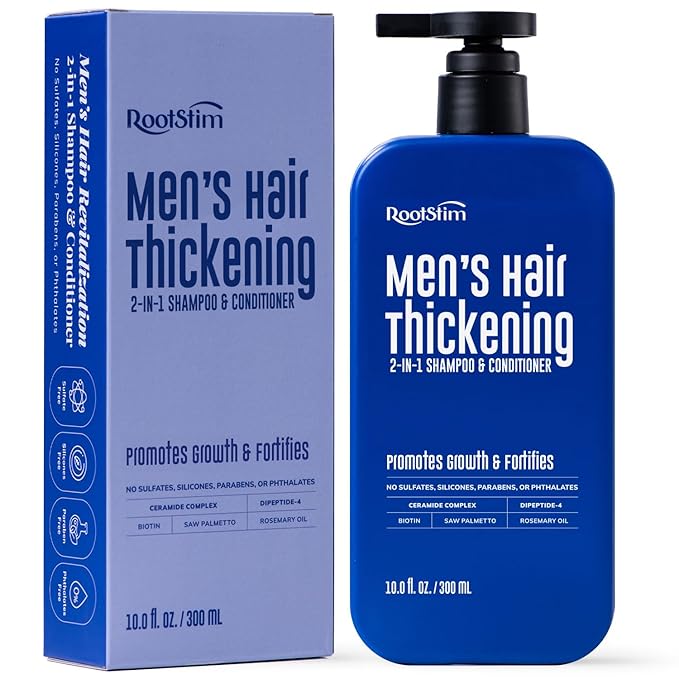 DHT Blocking Shampoo for Men - Hair Thickening & Anti Hair Loss Shampoo with Saw Palmetto, Biotin & Rosemary for Hair Growth - 2-in-1, Sulfate-Free, 10oz