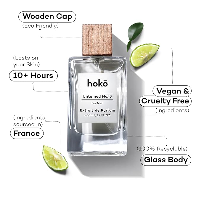 HOKO Untamed No. 5 – Spicy Bergamot, Pepper & Musk | Extrait de Parfum, 1.7 Oz | Long-Lasting Inspired Mens Cologne | Luxury Perfume