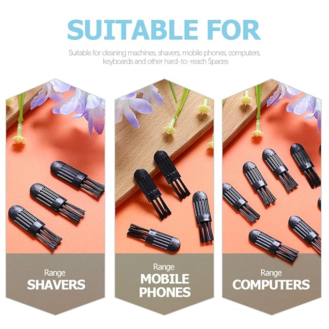 Ipetboom Electric Shaver Cleaning Brush and Razor Cleaner 100pcs Black Portable Nose Hair Trimmer Cleaner Brush for Men's Electric Shavers and Beard Clippers