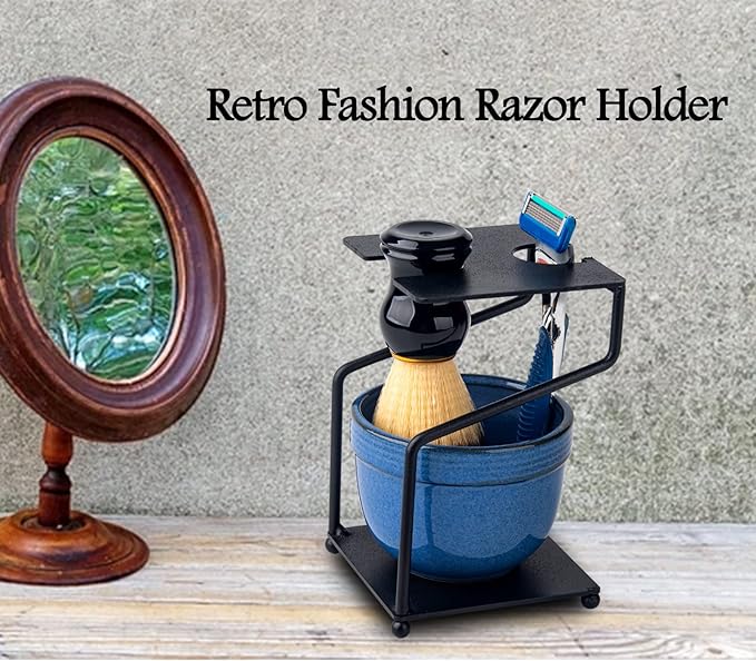 Shaving Brush And Bowl Straight Razor Shaving Kit Shaving Bowl And Brush Set Shaving Brush Kit Shaving Cream Bowl Shaving Mug And Brush Set For Men Contain Cup,Brush,Razor Stand,Soap