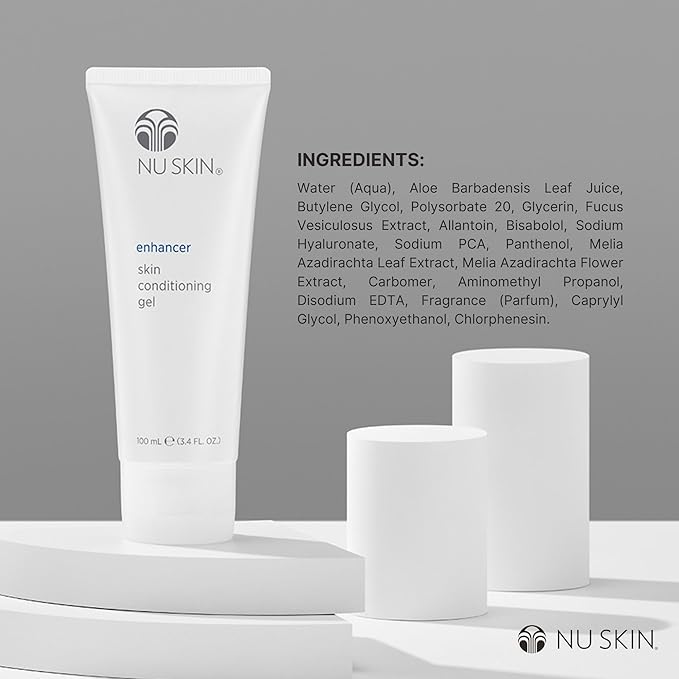Nu Skin Enhancer Skin Conditioning Gel | Aloe Vera-Infused Soothing Formula for Ultimate Skin Comfort, Hydration, and Versatility in Skincare Routines | Lightweight Moisturizer | 3.4 Fl Oz | 2 Pack