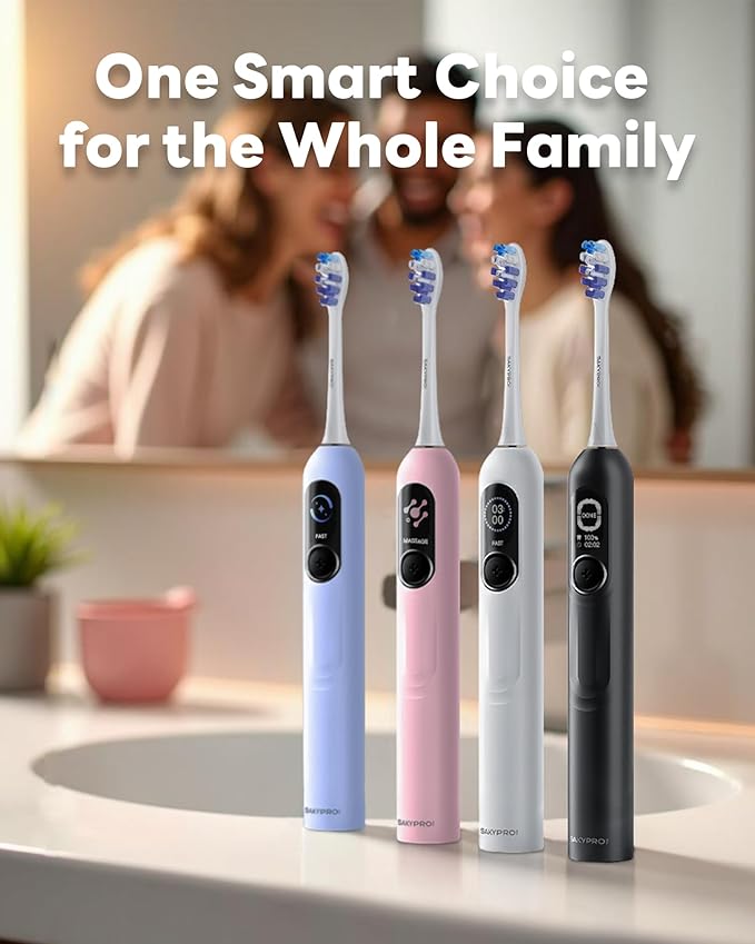 AI Electric Toothbrush with Smart Display for Adults Kids | 150-Day Rechargeable Toothbrush, Real-Time Map |3-Min Timer, Travel Case | Teens Sonic Toothbrush Gift (G5S White)