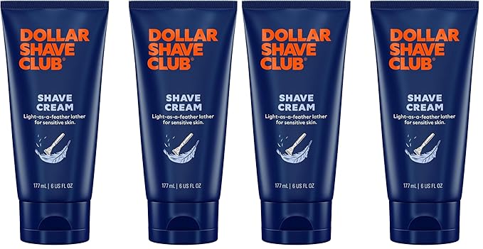 Dollar Shave Club | Shave Cream 6 ounce | Hydrating Shaving Cream for Sensitive Skin,(Pack of 4)