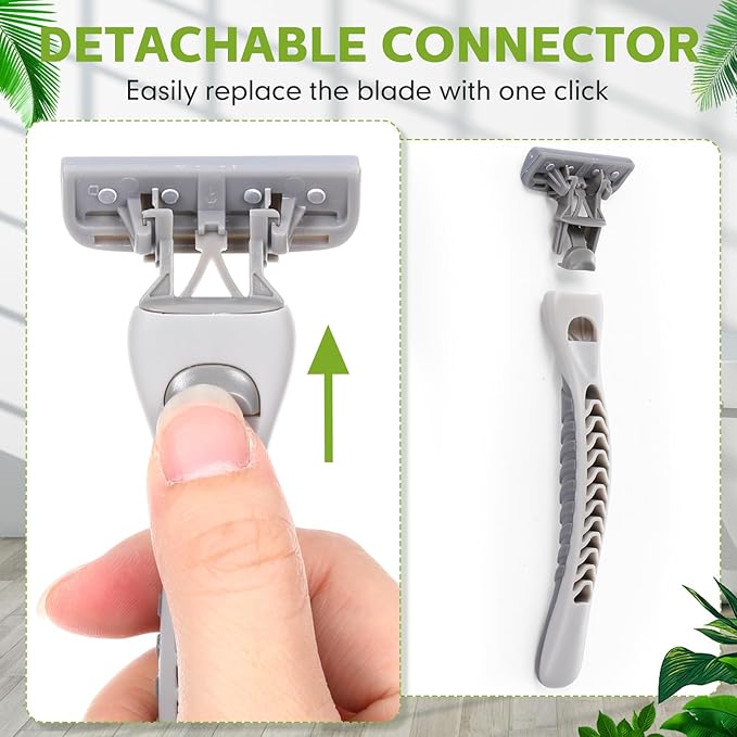 22 Pcs Disposable Men's Razors Bulk 6-blade Disposable Razors for Men Sensitive Skin Razor Individually Packaged Disposable Head Razor for Hotel Travel Spa Daily 2 Handles and 20 Cartridges
