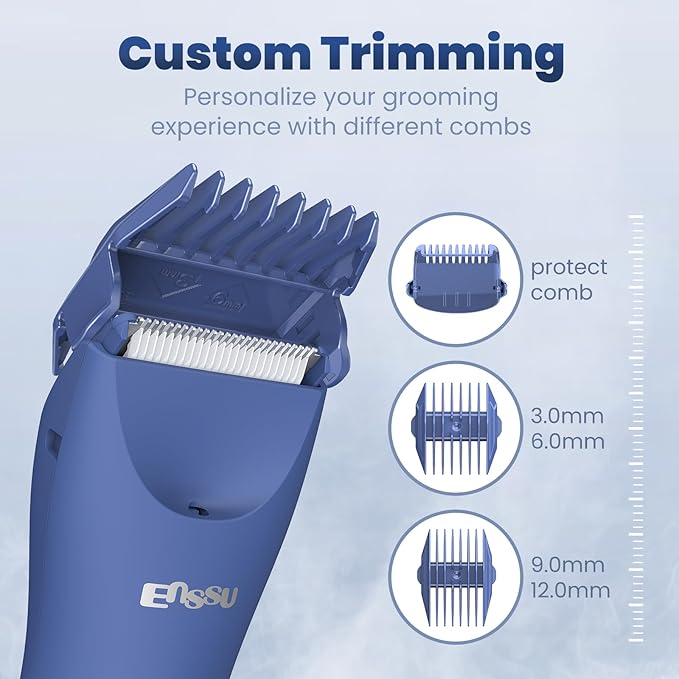 Manscape Trimmer for Men, IPX7 Waterproof Body Hair Trimmer with Ceramic Blade & Spotlight, Rechargeable Electric Groin & Pubic Hair Trimmer, Wet or Dry Use Body Groomer for Legs/Chest