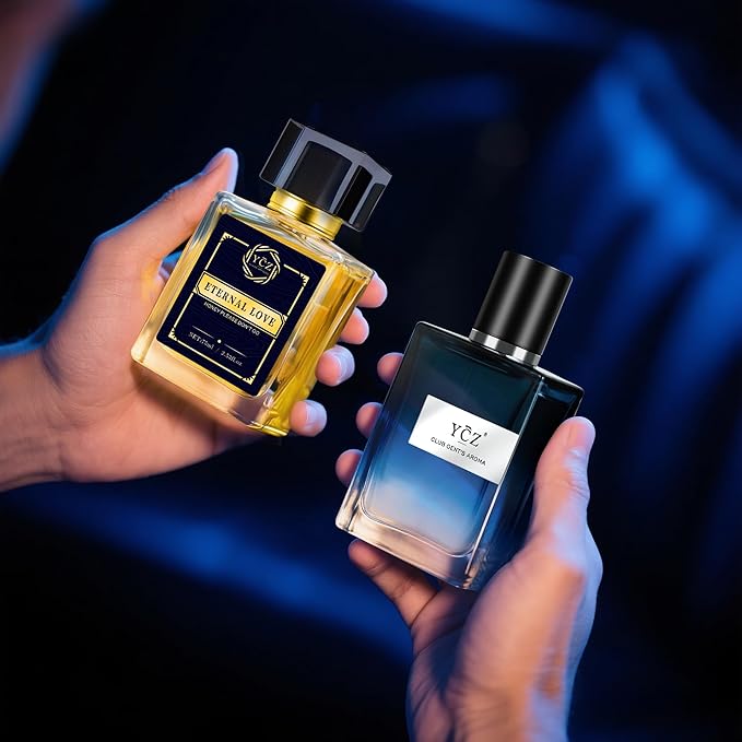 Ycz Cologne for Men Set, 1.7oz(50ml) Bottled Pioneers and Midnight Men Perfume, Spicy Wood Citrus Lemon Lasting Fragrance, Elegant Sleek Bottle Design for Christmas Gifts Ideal