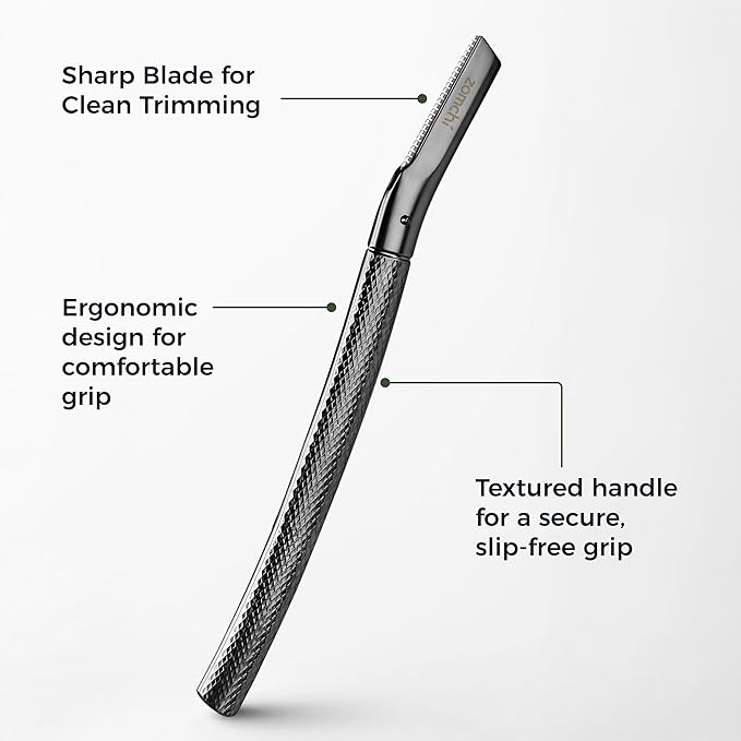 ZOMCHI Eyebrow Razor, Face Razors for Women&Men, Eyebrow Trimmer Shaper with Precision Cover,Facial Shaver with 6 Blades (Black)