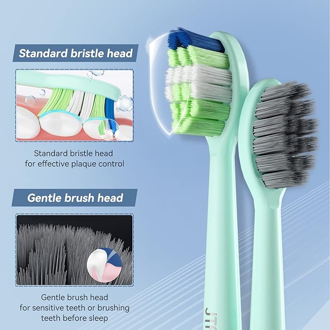 JTF Sonic Electric Toothbrush for Adults: 5 Modes with Smart Timer for Deep Cleaning & Whitening, 2 Brush Head Types for Sensitive Teeth, Gums & Braces, Travel-Friendly Case and Wireless Charging Base