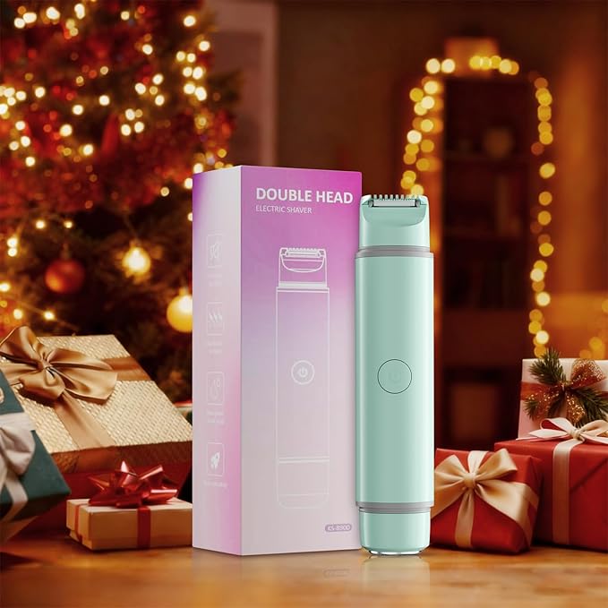 Bikini Trimmer for Women - 2 in 1multifunctional Painless Electric Razors for Women,Rechargeable Dual Head Electric Shaver for Lady Bikini Underarm,Body,Leg,Hair Remove Portable Travel,Women’s Gift