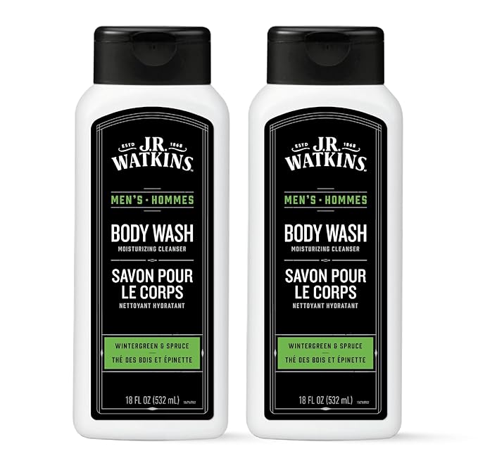 J.R. Watkins Body Wash Men's Wintergreen and Spruce, 18 fl oz, 2 Pack