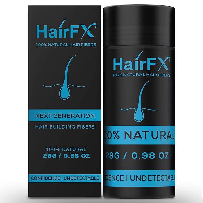 Hair Fibers for Thinning Hair (BLACK) Undetectable & Natural - Giant 28g Bottle – Hair Thickener & Topper + Instant Thicker Fuller Hair - Completely Conceals Hair Loss in 15 Sec for Women & Men