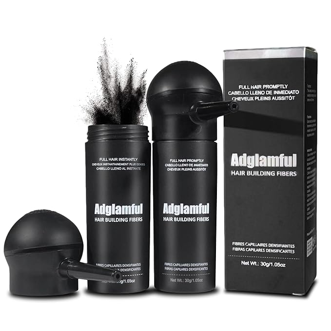 2PCS Hair Fibers for Thinning Hair, Hair Building Fibers Spray with Spray Applicator, Undetectable & Long-lasting, Instant Hair Coverage for Men & Women (Dark Brown, 30g*2)