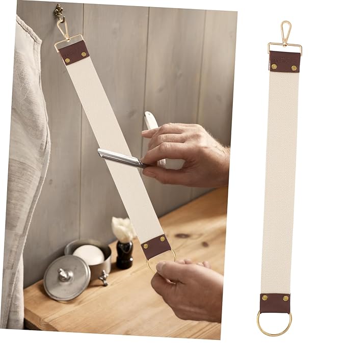 PartyKindom Portable Canvas Sharpening Strap for Razor Scissors Durable Barber Strop for Straight Razors Knives and Fine Edges Father Day Gift