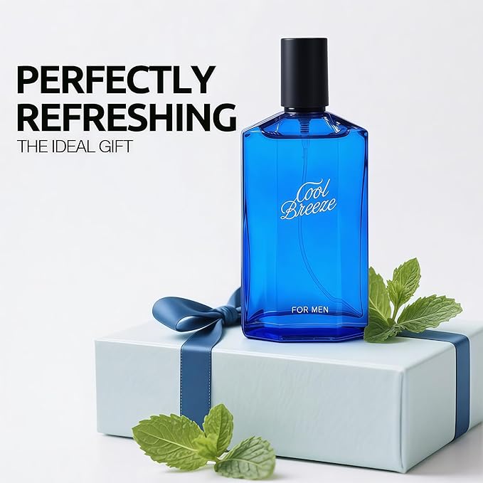 Men’s Cologne Cool Breeze Original Natural Spray Eau De Toilette,Long-Lasting Scent Perfume for Men Elegant Bottle - Great Holiday Gift, 3.4 Fl Oz/100 Ml