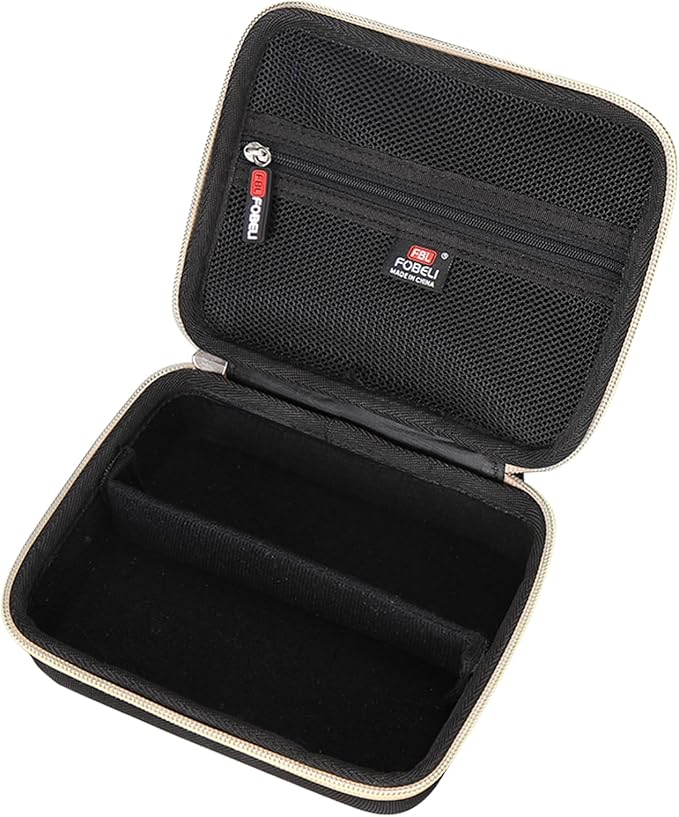 FBLFOBELI Hard Storage Case for Ufree/for Hatteker/for Brightup FK-8788T/ for Wahl 9916-817V Electric Razor Foil Shavers, Hair Beard Trimmer Grooming Shaving Kit Holder (Black+Gold Zipper)