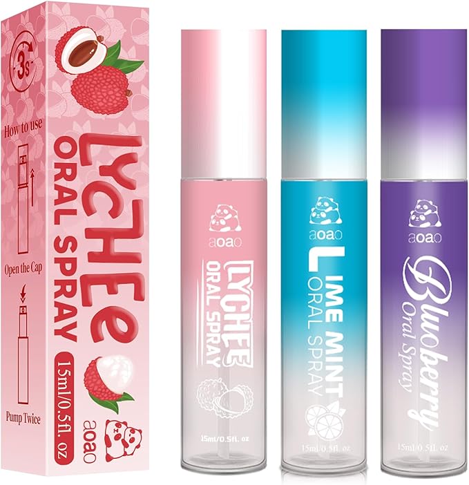 Oral Spray for Bad Breath and Dry Mouth, Mouth Spray Breath Fresheners, Sugar-Free, Fights Bad Breath for Adults, Portable Long Lasting, Dry Mouth Spray,15ml/0.5fl.oz (3Pack)