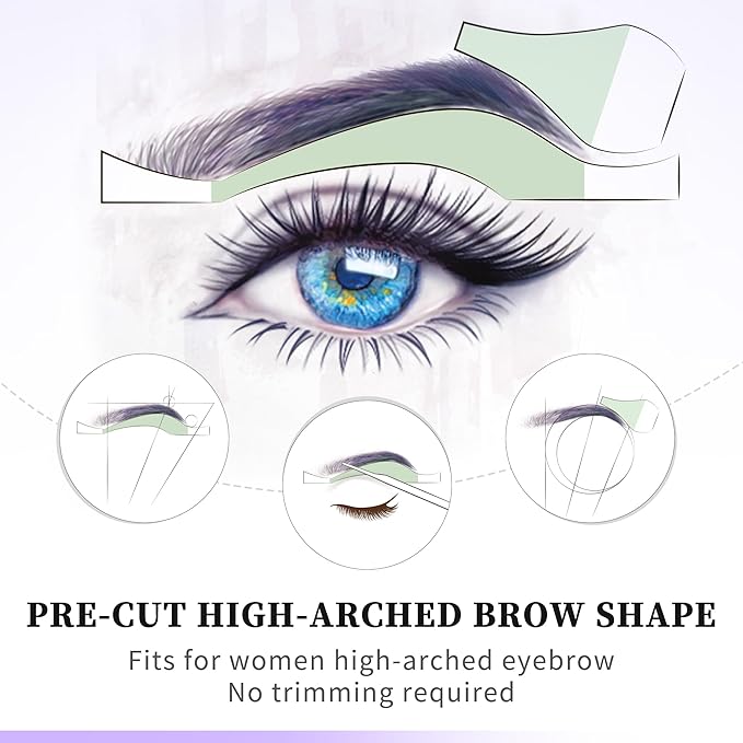 Beauty7 Eyebrow Wax Strips High-arched Eyebrow Wax Strips Kit Hair Removal at Home Waxing 24 Strips with Pearl Powder Essential Oil for Sensitive All Skin Types Women