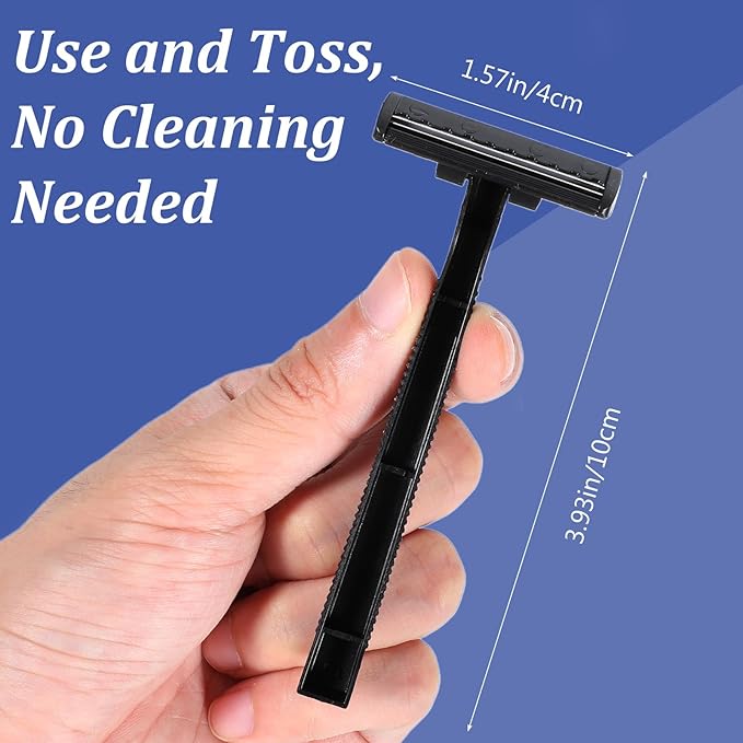 400PCS Twin Blade Disposable Razors with Clear Safety Cap, Plastic Portable Manual Shavers Stainless Steel Blade for Men Women Bathing Homeless Hotel Travel Camping harity Apartment