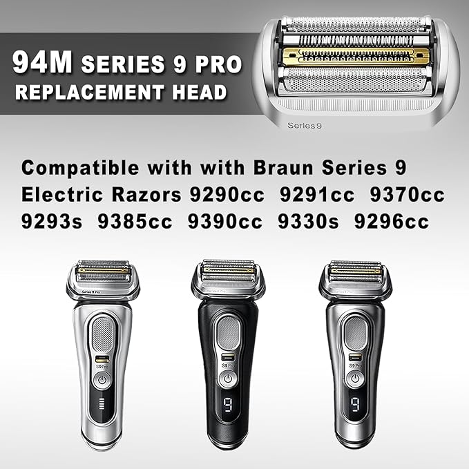 NEW Series 9 Pro 94M Bra-un Electric Shaver Replacement Head for Men Razor Shaving Blades Compatible with 94M Braun 9290cc, 9291cc, 9370cc, 9376cc, 9293s, 9260s, 9295cc, 9385cc, 9390cc, 9330s, 9296cc