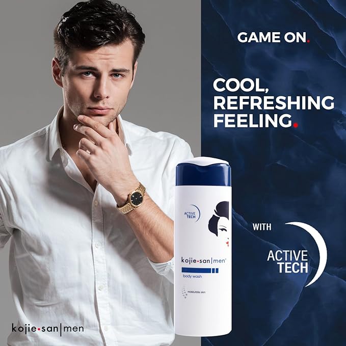 Kojie San Men Body Wash with Advance Active Technology, 300ml – Moisturizing Shower Gel for Men's Skin, Deep Cleansing Formula, Paraben-Free