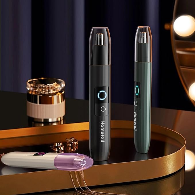 HOMETALL Rechargeable Nose Hair Trimmer for Men Women, Professional Painless Ear Eyebrow & Facial Hair Trimmer - 10,000 RPM Powerful Motor with Dual-Edge Blades, Wet/Dry, Easy to Clean